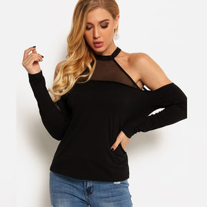 2019 Women Sexy Cold Shoulder T-Shirts